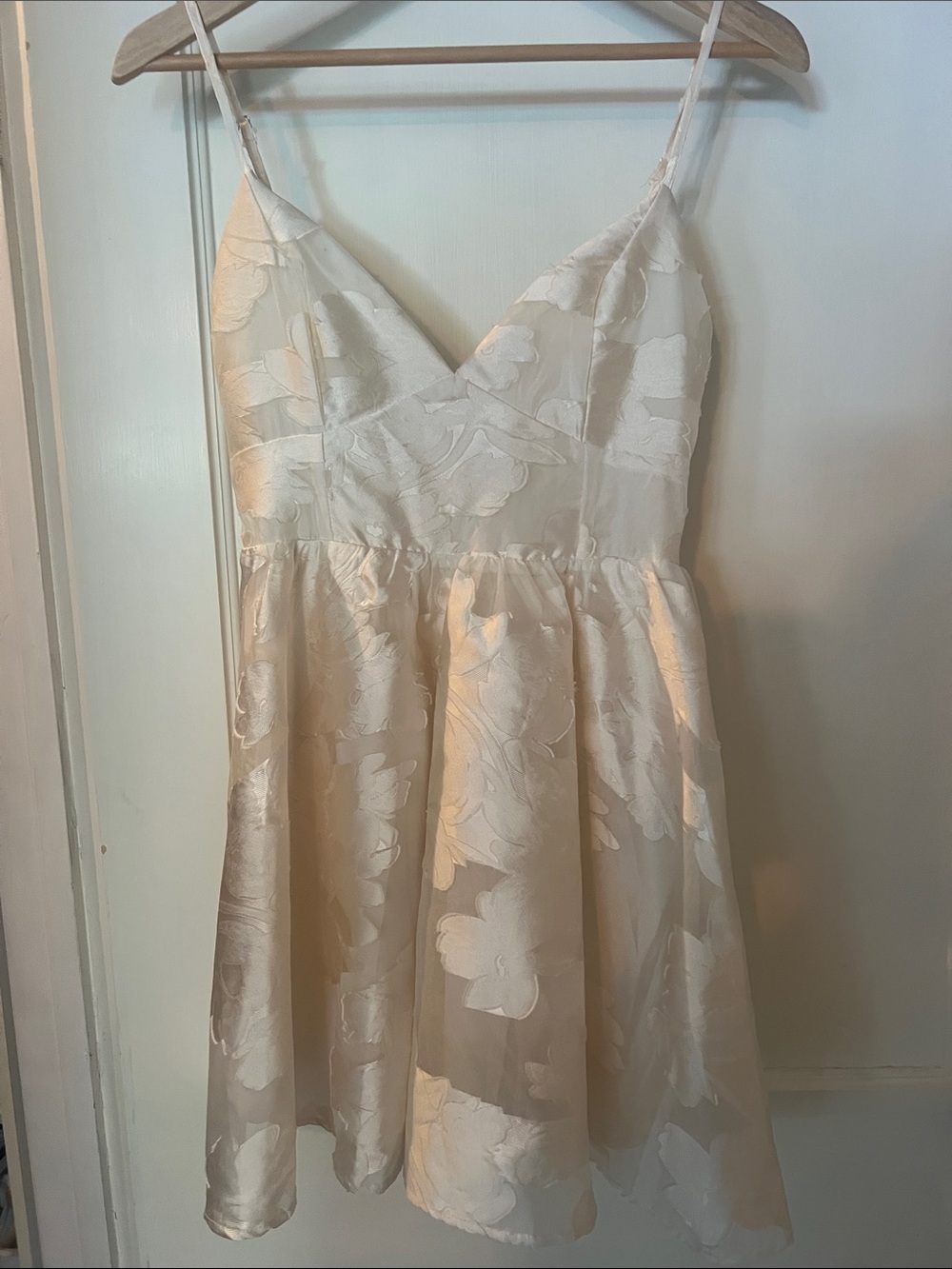 Altar'd State Ivory Floral Jacquard Mini Dress